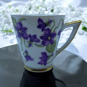 Vintage Mitterteich Bavaria Demitasse Violets Tea Cup Replacement